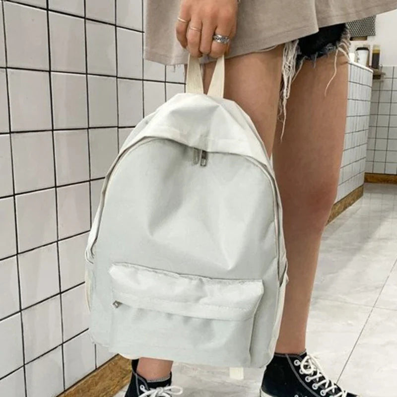 Backpacks Preppy Students Backpack Large Capacity Button Travel Bag Solid Simple Harajuku Chic Fashion Retro Unisex High Street