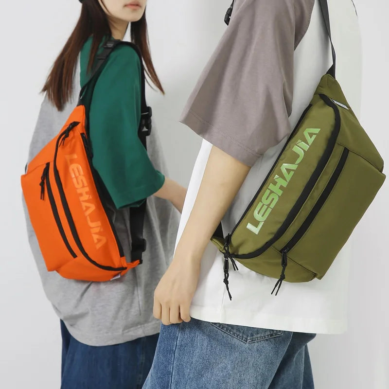 Casual Street Large Waist Bag Unisex Hip-hop Fanny Pack Chest Pack High-capacity Nylon Belt Bag Female Shoulder Crossbody Bags