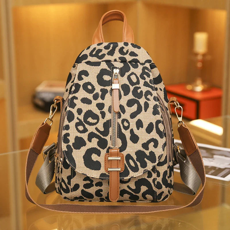 Fashion Girl College School Bag Casual Simple Women Backpack Leopard Book Packbags for Teenage Travel Shoulder Bags Laptop Bag