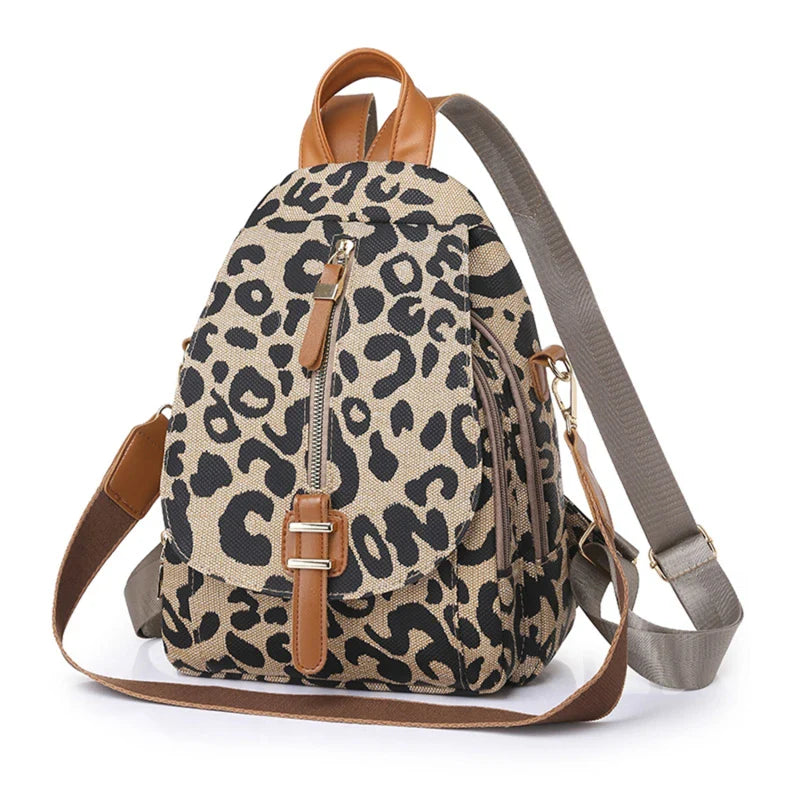 Fashion Girl College School Bag Casual Simple Women Backpack Leopard Book Packbags for Teenage Travel Shoulder Bags Laptop Bag