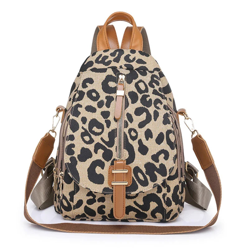 Fashion Girl College School Bag Casual Simple Women Backpack Leopard Book Packbags for Teenage Travel Shoulder Bags Laptop Bag