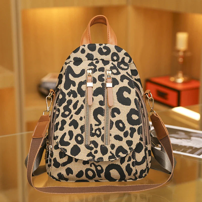 Fashion Girl College School Bag Casual Simple Women Backpack Leopard Book Packbags for Teenage Travel Shoulder Bags Laptop Bag