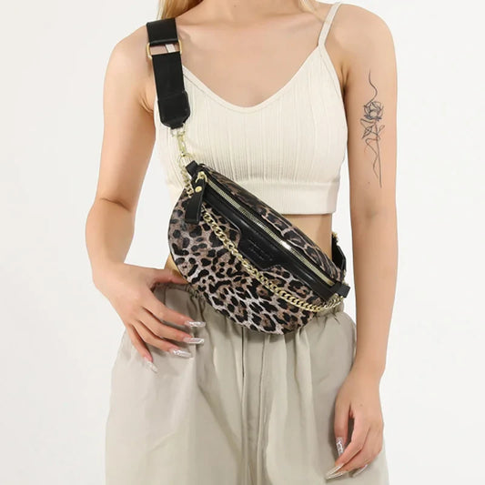 Leopard Print Waist Bag for Woman Fashion Fanny Pack Purse High-quality Shoulder Crossbody Bags Simple Chest Bag Lady Phone Pack