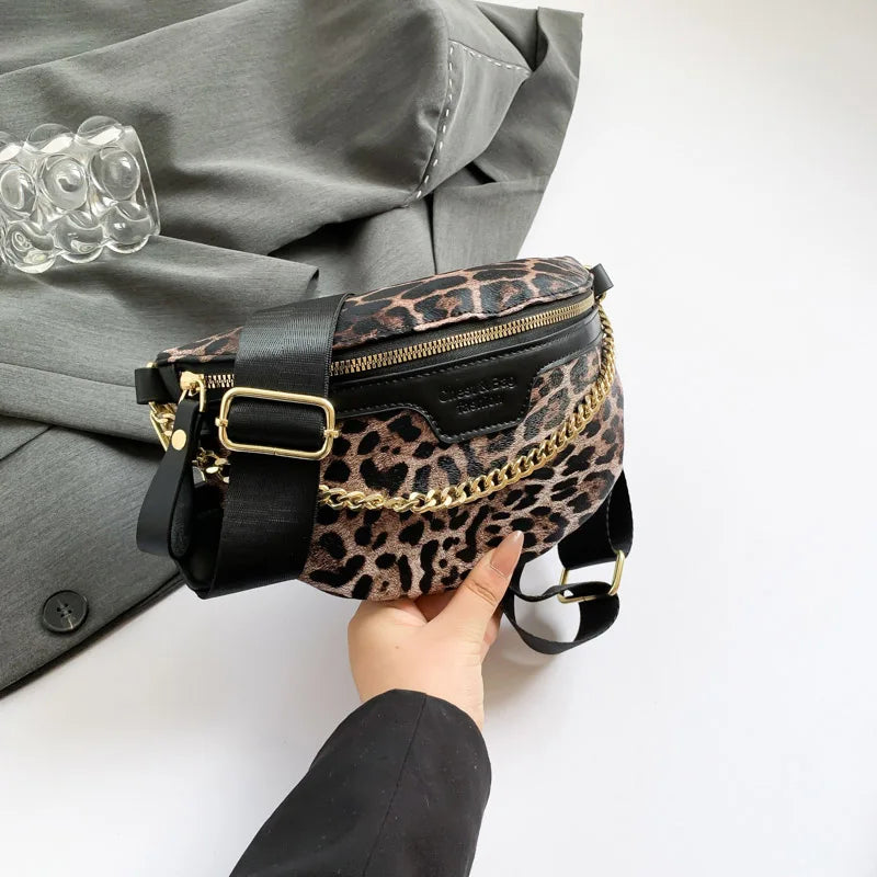 Leopard Print Waist Bag for Woman Fashion Fanny Pack Purse High-quality Shoulder Crossbody Bags Simple Chest Bag Lady Phone Pack