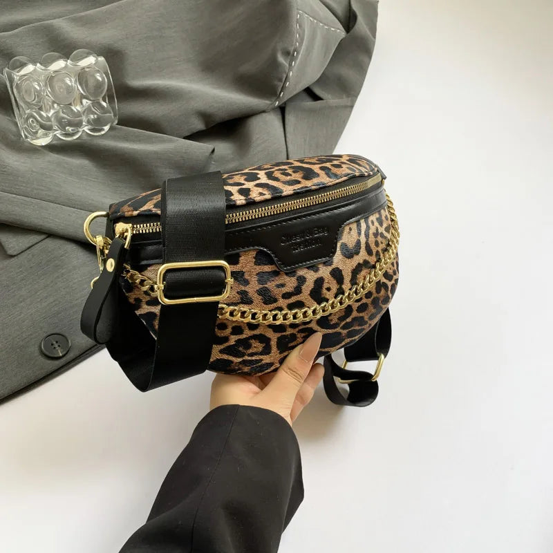 Leopard Print Waist Bag for Woman Fashion Fanny Pack Purse High-quality Shoulder Crossbody Bags Simple Chest Bag Lady Phone Pack