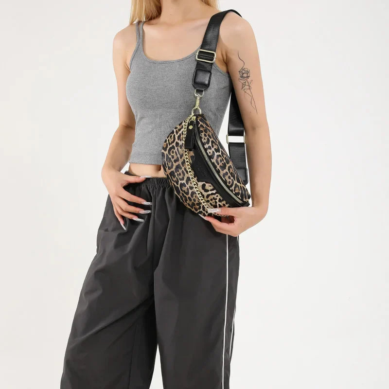 Leopard Print Waist Bag for Woman Fashion Fanny Pack Purse High-quality Shoulder Crossbody Bags Simple Chest Bag Lady Phone Pack