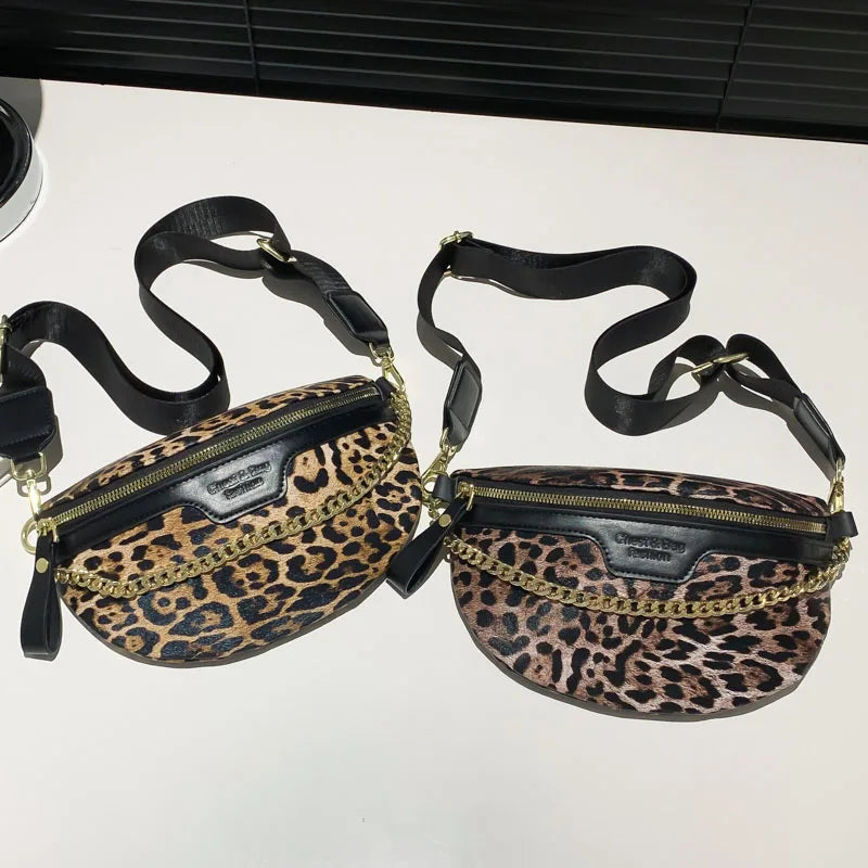 Leopard Print Waist Bag for Woman Fashion Fanny Pack Purse High-quality Shoulder Crossbody Bags Simple Chest Bag Lady Phone Pack