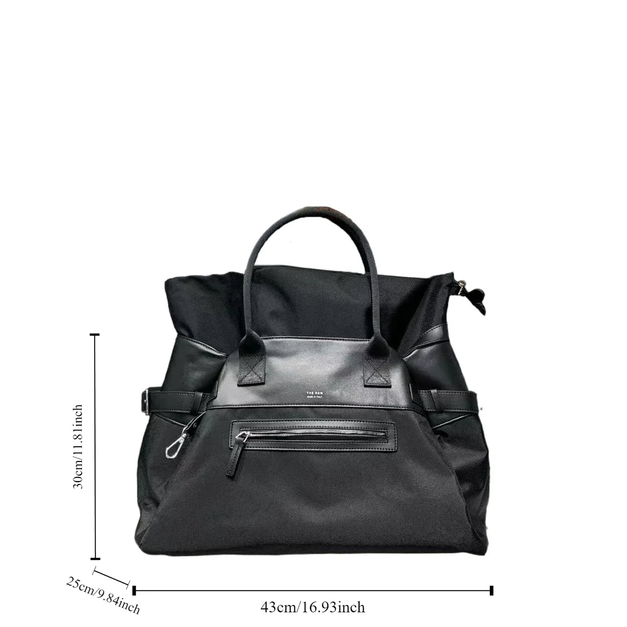 Nylon splicing PU handbag, large capacity commuting bag, fashionable briefcase handbag, travel bag