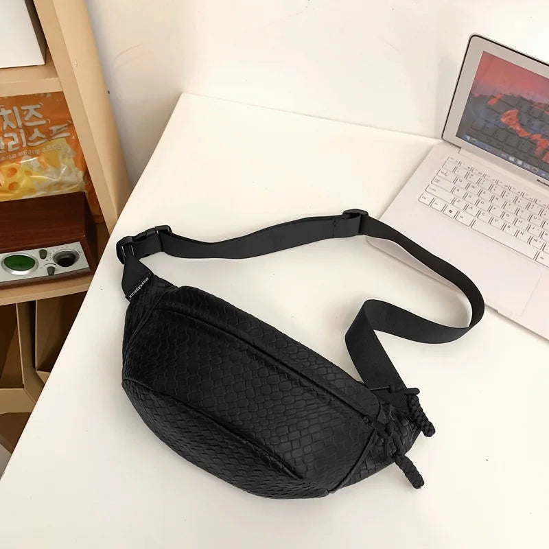 Unisex Waist Bag Large Capacity Fanny Packs Woven pattern Chest Bag Fashion Shoulder Crossbody Bags High-quality Waist Belt Bags