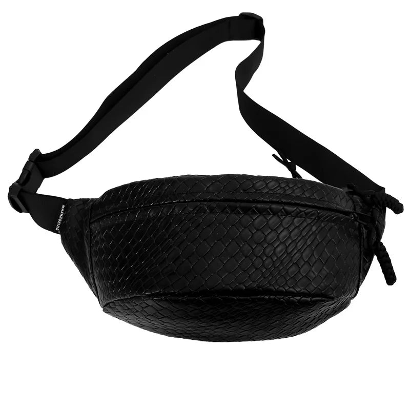 Unisex Waist Bag Large Capacity Fanny Packs Woven pattern Chest Bag Fashion Shoulder Crossbody Bags High-quality Waist Belt Bags