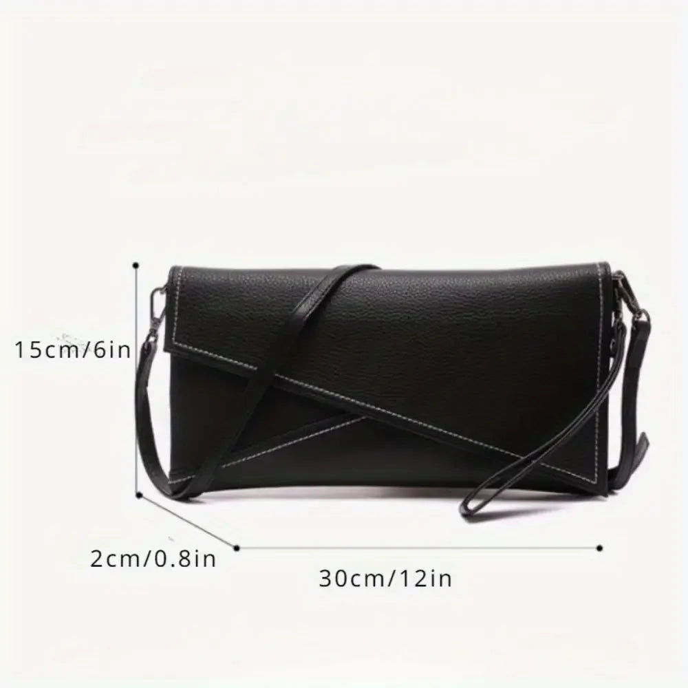 Women's Fashion Retro Handbag Minimalist PU Soft Leather One Shoulder Crossbody Bag