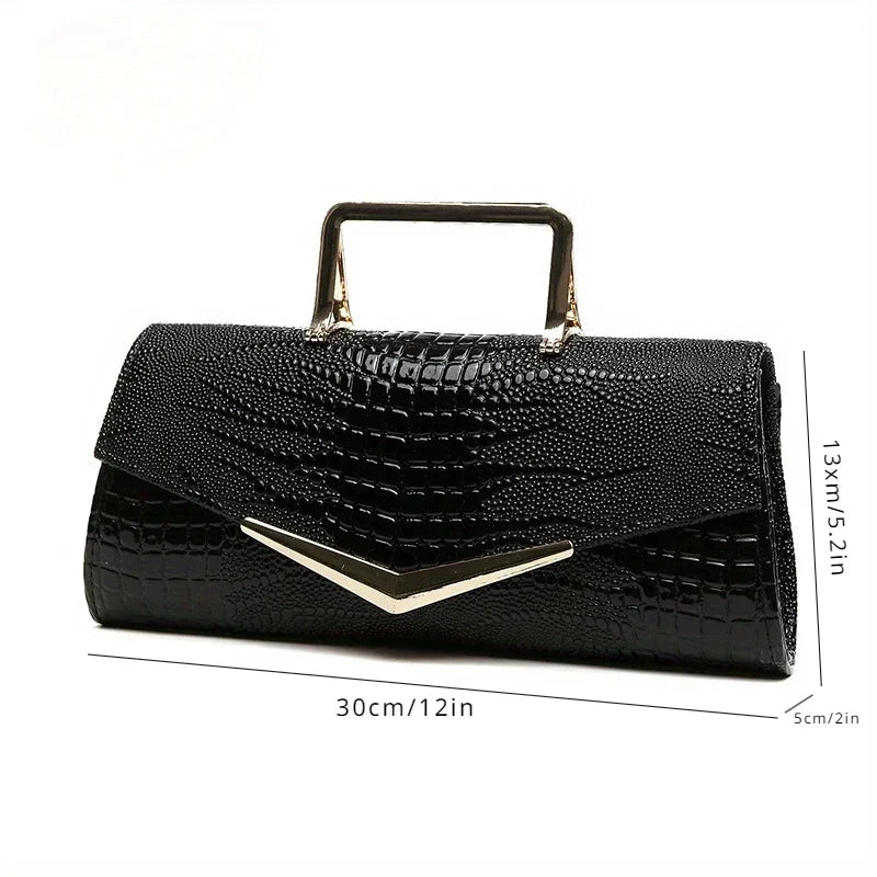 Women's crocodile patterned handbag, women's handbag, women's handbag, banquet crossbody bag