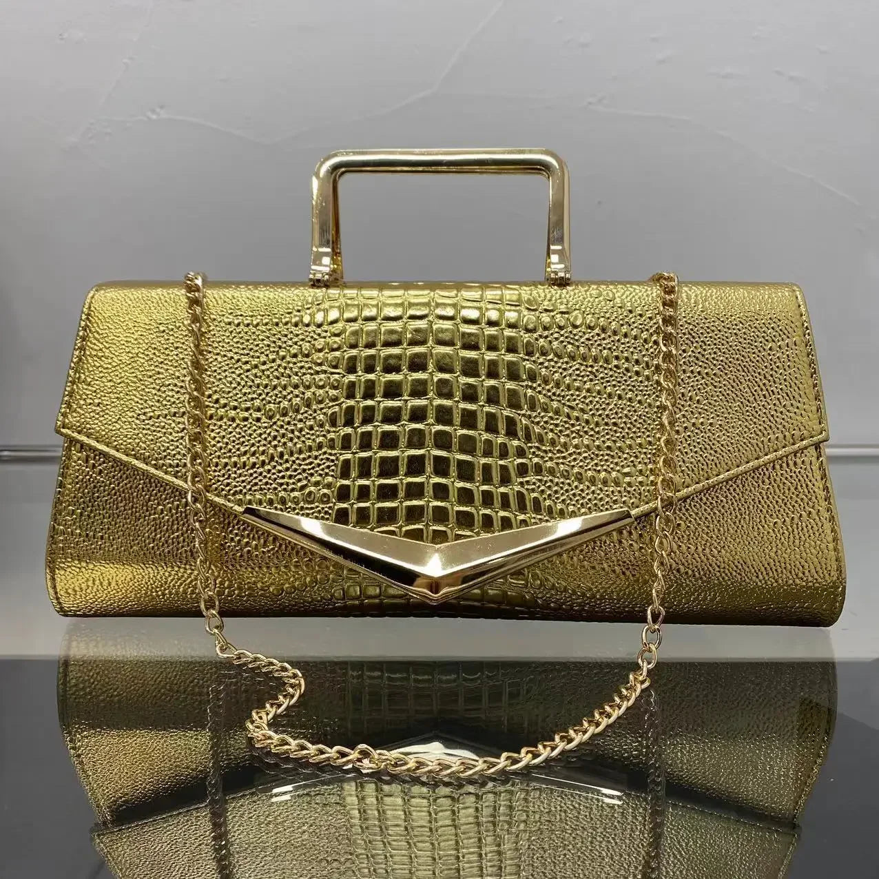 Women's crocodile patterned handbag, women's handbag, women's handbag, banquet crossbody bag