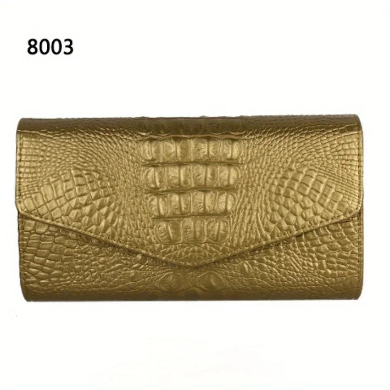 Women's stylish clutch bag Large capacity crocodile print crossbody shoulder bag